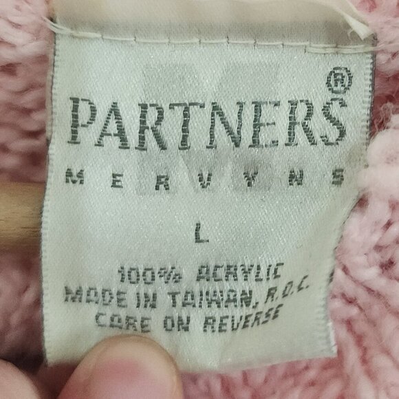 Vintage Partners by Mervyns Pink Chunky Cable Knit Mock Neck Sweater Size Large - Picture 9 of 10
